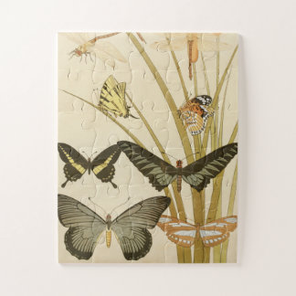 Vintage Butterflies Papillons Illustration Art Jigsaw Puzzle