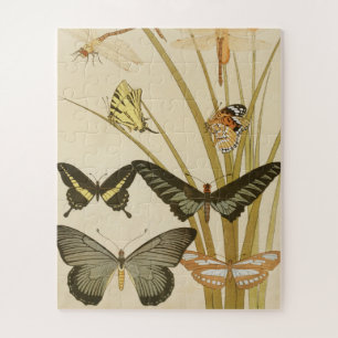 Vintage Butterflies Papillons Illustration Art Jigsaw Puzzle