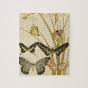 Vintage Butterflies Papillons Illustration Art Jigsaw Puzzle
