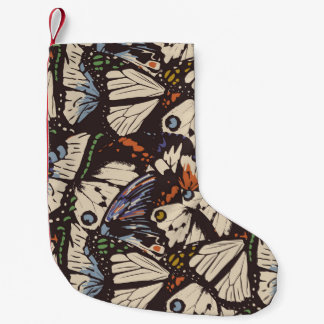Vintage butterflies surface pattern. Colourful,  t Small Christmas Stocking