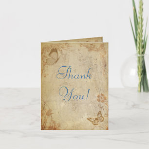 Vintage Butterflies Thank You Card