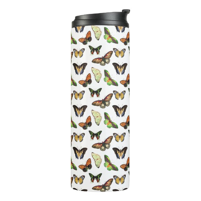 Vintage Butterflies Thermal Tumbler (Rotated Left)