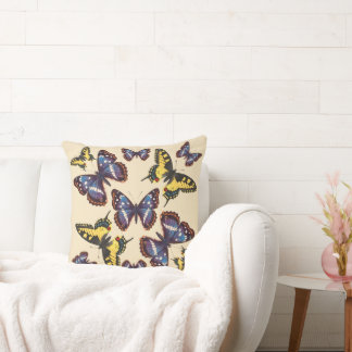Vintage Butterflies Throw Pillow