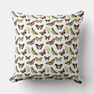 Vintage Butterflies Throw Pillow