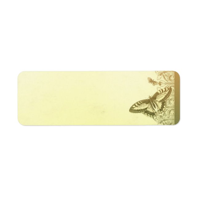 vintage butterflies wedding address labels (Front)