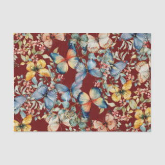 Vintage Butterfly Beautiful Burgundy Decoupage  Tissue Paper