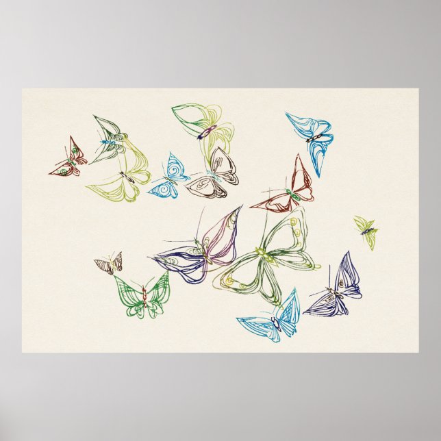 Vintage Butterfly by Kamisaka Sekka (1904) Poster (Front)