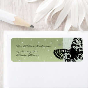 Vintage Butterfly Christmas Return Address Labels