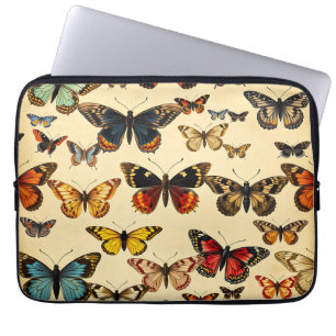 Vintage Butterfly Collection Pattern Laptop Sleeve