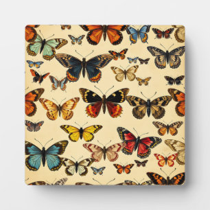 Vintage Butterfly Collection Pattern Plaque