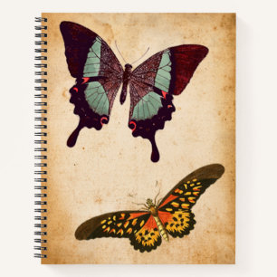 Vintage butterfly distressed boho cottagecore notebook