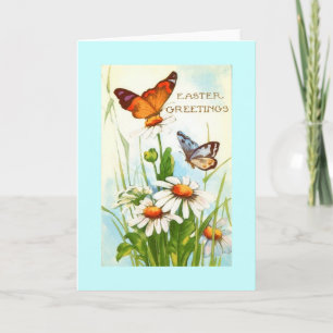 Vintage Butterfly Easter Greeting Card
