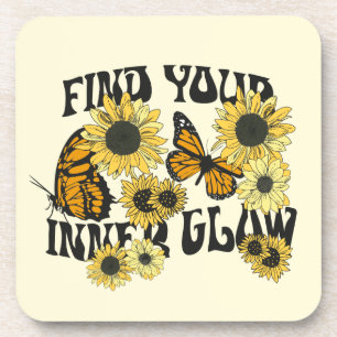 Vintage Butterfly   Find Your Inner Glow Coaster