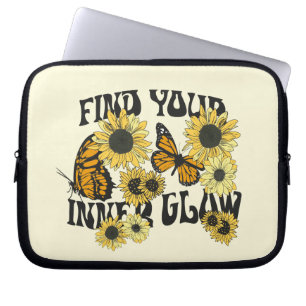 Vintage Butterfly Find Your Inner Glow Laptop Sleeve