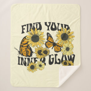 Vintage Butterfly Find Your Inner Glow Sherpa Blanket