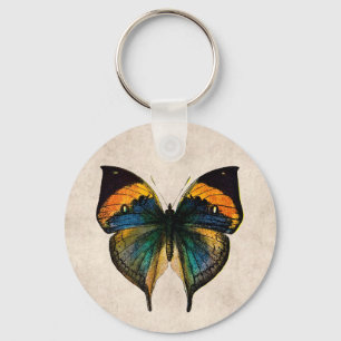 Vintage Butterfly Illustration 1800's Butterflies Keychain