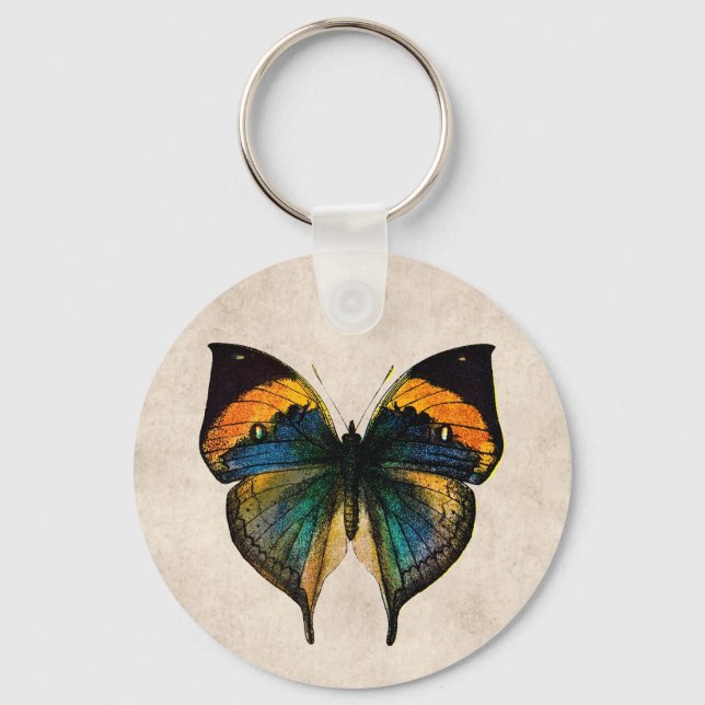 Vintage Butterfly Illustration 1800's Butterflies Keychain (Front)