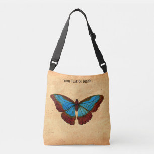 Vintage Butterfly Illustration Crossbody Bag