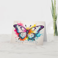 Vintage Butterfly Illustration Happy Birthday