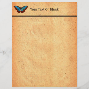 Vintage Butterfly Illustration Letterhead