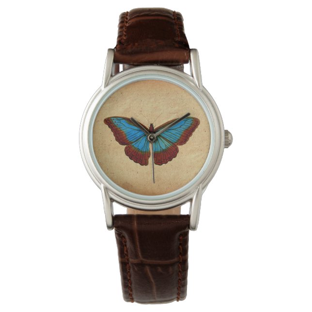 Vintage Butterfly Illustration Watch (Front)