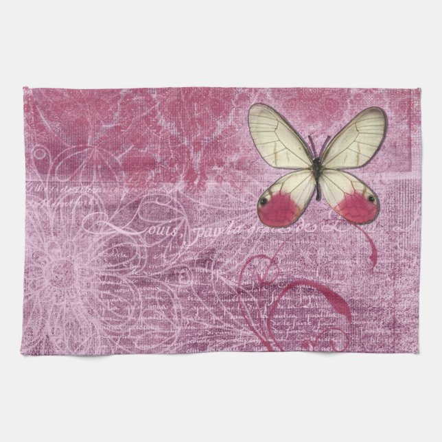 Vintage Butterfly Kitchen Towel (Horizontal)