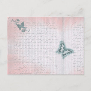 Vintage Butterfly letter Postcard
