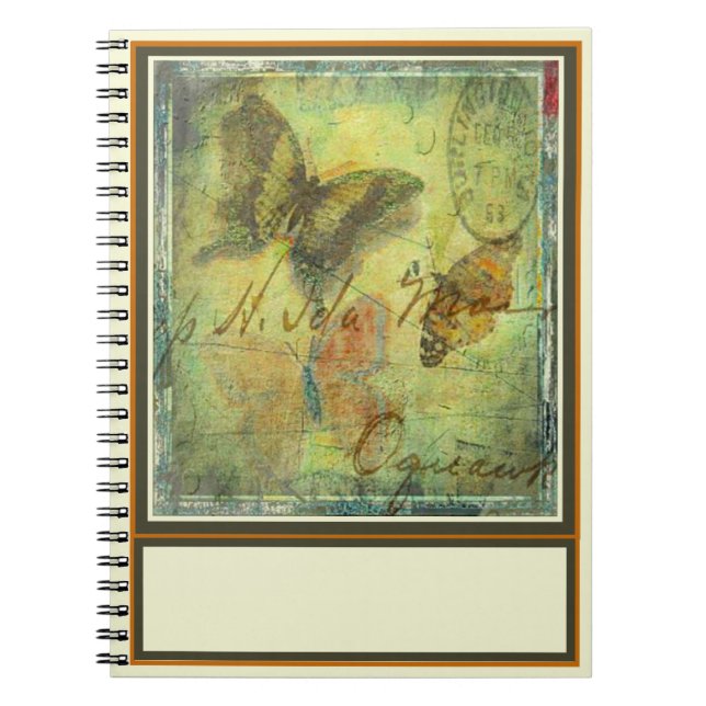 Vintage butterfly mail notebook (Front)