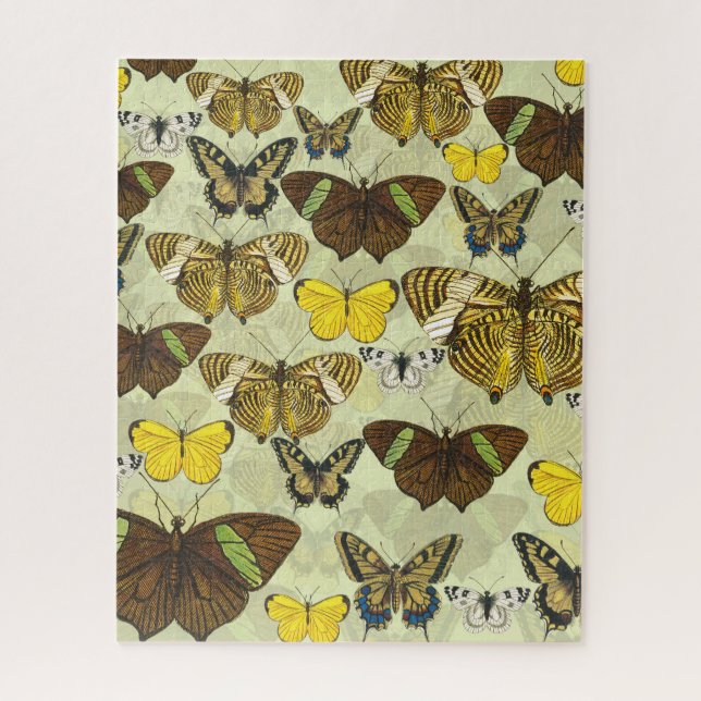 Vintage Butterfly Moth Chart Pattern Jigsaw Puzzle (Vertical)