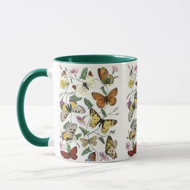 Vintage Butterfly & Moth Giant Coffee Mug (Gauche)