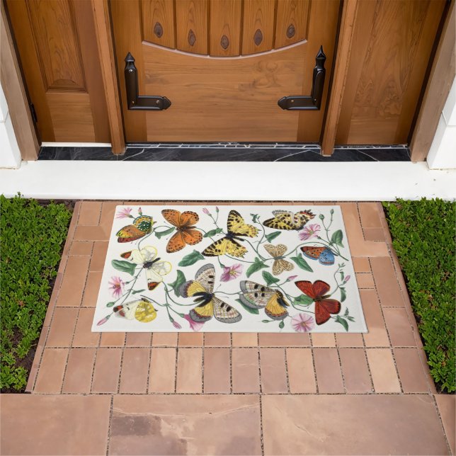 Vintage Butterfly & Moth Painting Doormat (Outdoor)