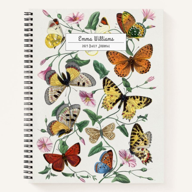 Vintage Butterfly & Moth Painting Notebook (Front)