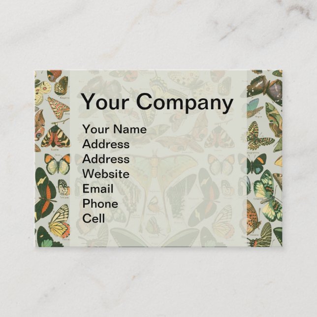 Vintage Butterfly Moth Pattern Print Business Card (Front)
