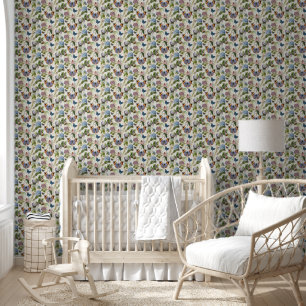 Vintage Butterfly Moth Wildflower Floral Garden  Wallpaper