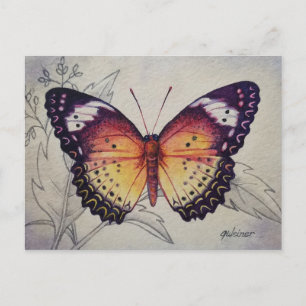 Vintage Butterfly No. 3 Watercolor Art Postcard