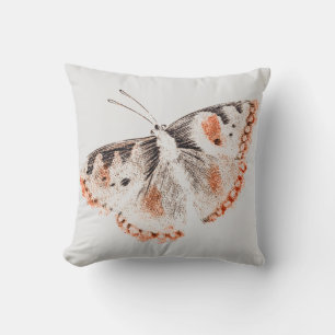 Vintage Butterfly Old Illustration Throw Pillow