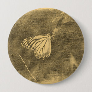 Vintage Butterfly on Flower #2 Button