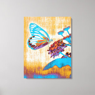Vintage Butterfly on flower Canvas Print