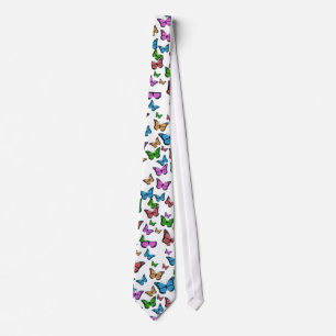 Vintage Butterfly Papillon Illustration Art Tie