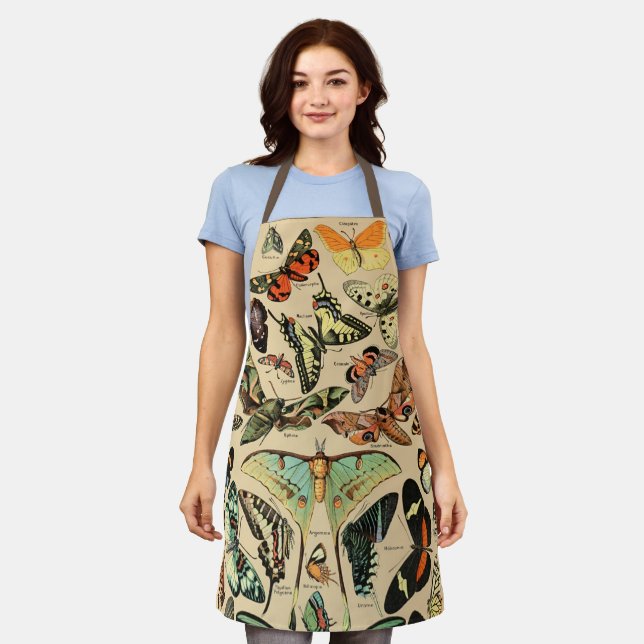 Vintage Butterfly Papillon Old Illustration Art Apron (Worn)