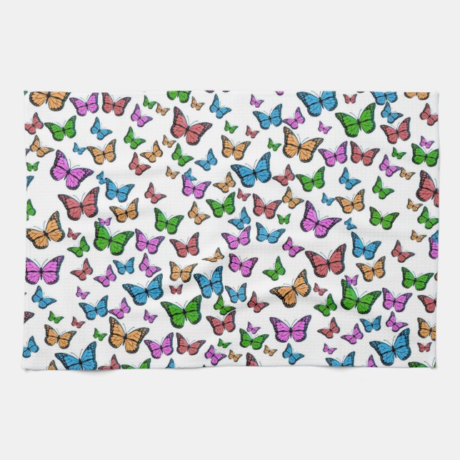 Vintage Butterfly Papillon Old Illustration Art Kitchen Towel (Horizontal)