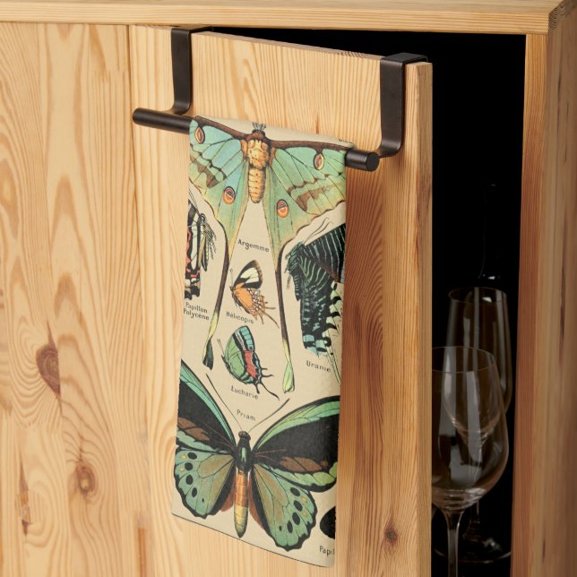 Vintage Butterfly Papillon Old Illustration Art Kitchen Towel (Thirds Fold)