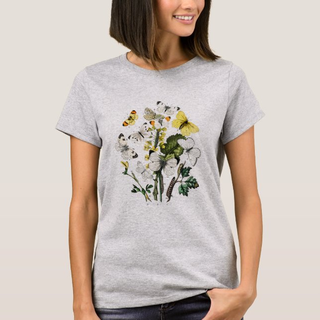 Vintage Butterfly Papillon Old Illustration T-Shirt (Front)