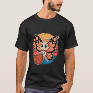Vintage Butterfly Playing Basketball Butterfly lov T-Shirt