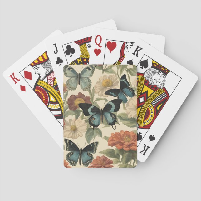 Vintage Butterfly Playing Cards (Back)