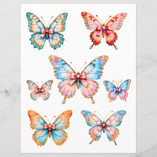 Vintage Butterfly Scrapbook Paper Embellishments