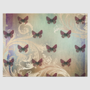 Vintage Butterfly Scroll Decoupage Tissue Paper