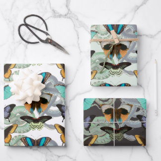 Vintage Butterfly & Snake Gothic Nature Wrapping Paper Sheet