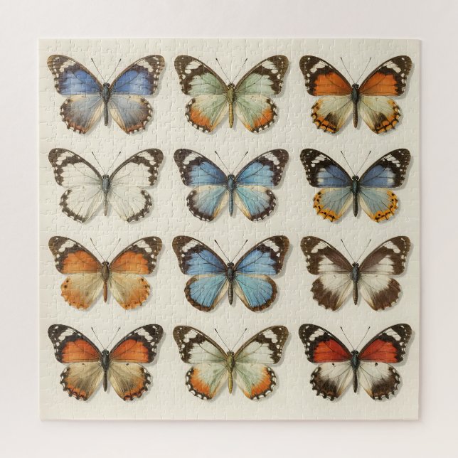 Vintage Butterfly Specimen Collection Jigsaw Puzzle (Vertical)