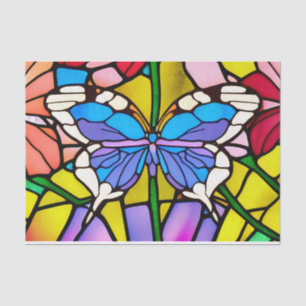 Vintage Butterfly Stained Glass Decoupage Tissue Paper